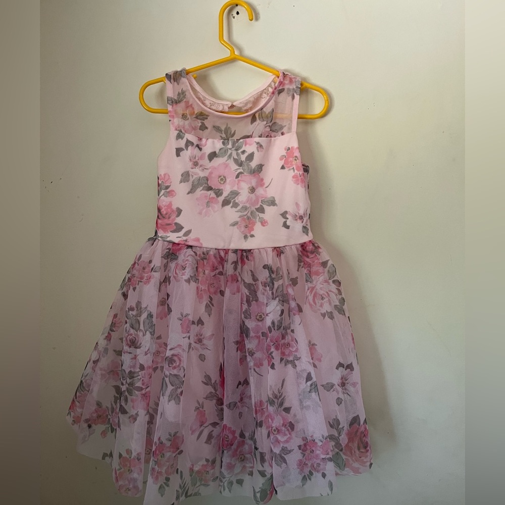 Girls Pink Floral Dress Sz. 6/6x/small
